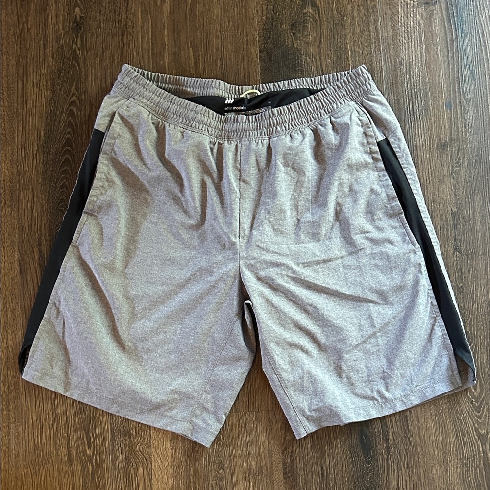 All in Motion Men's Athletic Shorts in Gray and Black